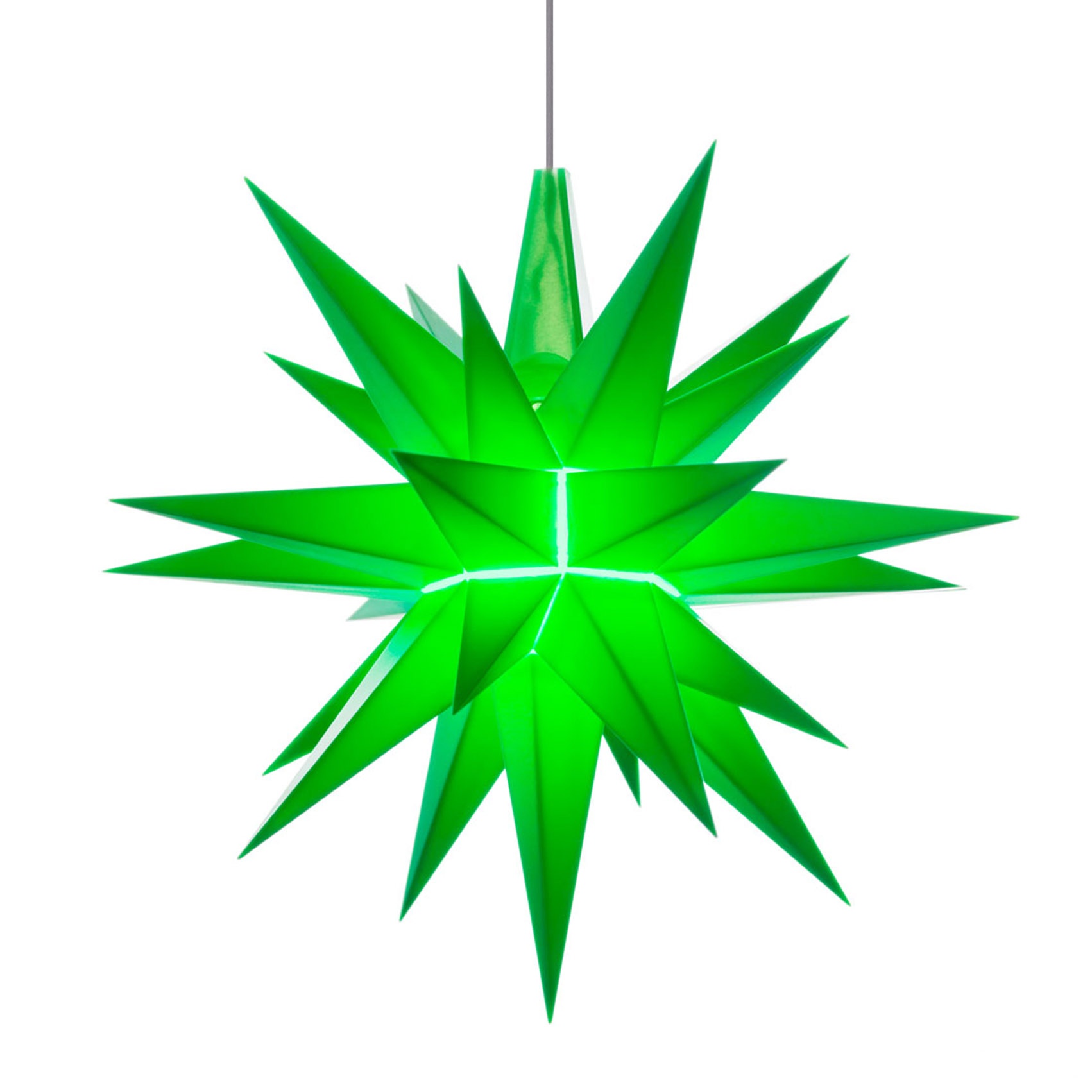 13 cm grøn med - Adventsstjerner fra Christiansfeld