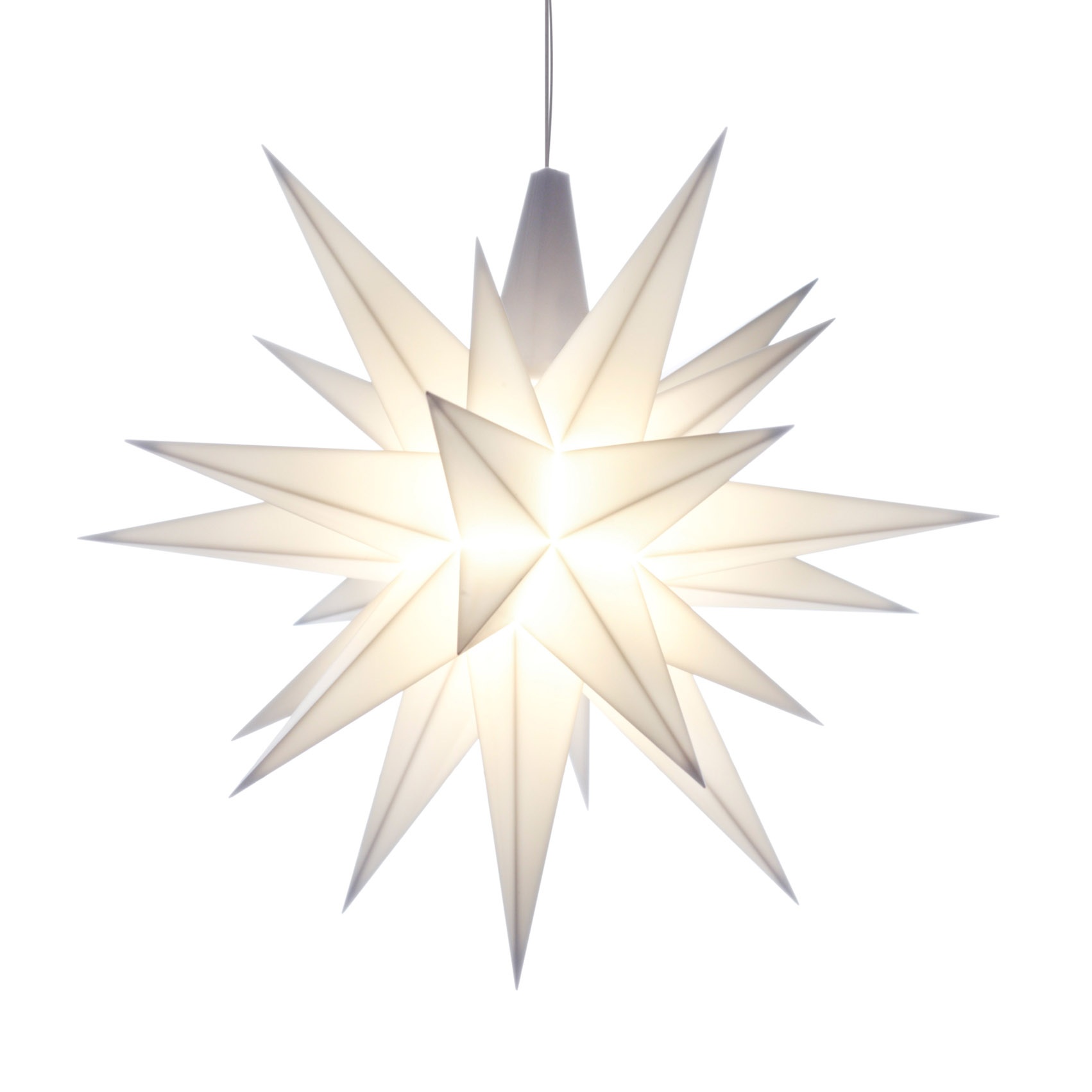 13 cm Hvid - med LED - Adventsstjerner fra Christiansfeld