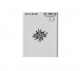 Batteriholder m/timer, kun til 8 og 13 cm stjerner med LED-pære