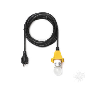 5 m sort ledning m/LED pære – til udendørs brug til 40 og 68 cm – gul