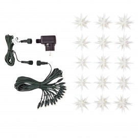 8 cm hvid stjernekæde med LED – Plast